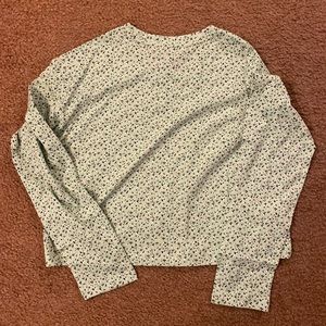 BCBGeneration Green Floral Long Sleeve Top